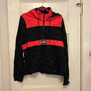 Victoria Secret PINK large hooded quarter zip sweatshirt